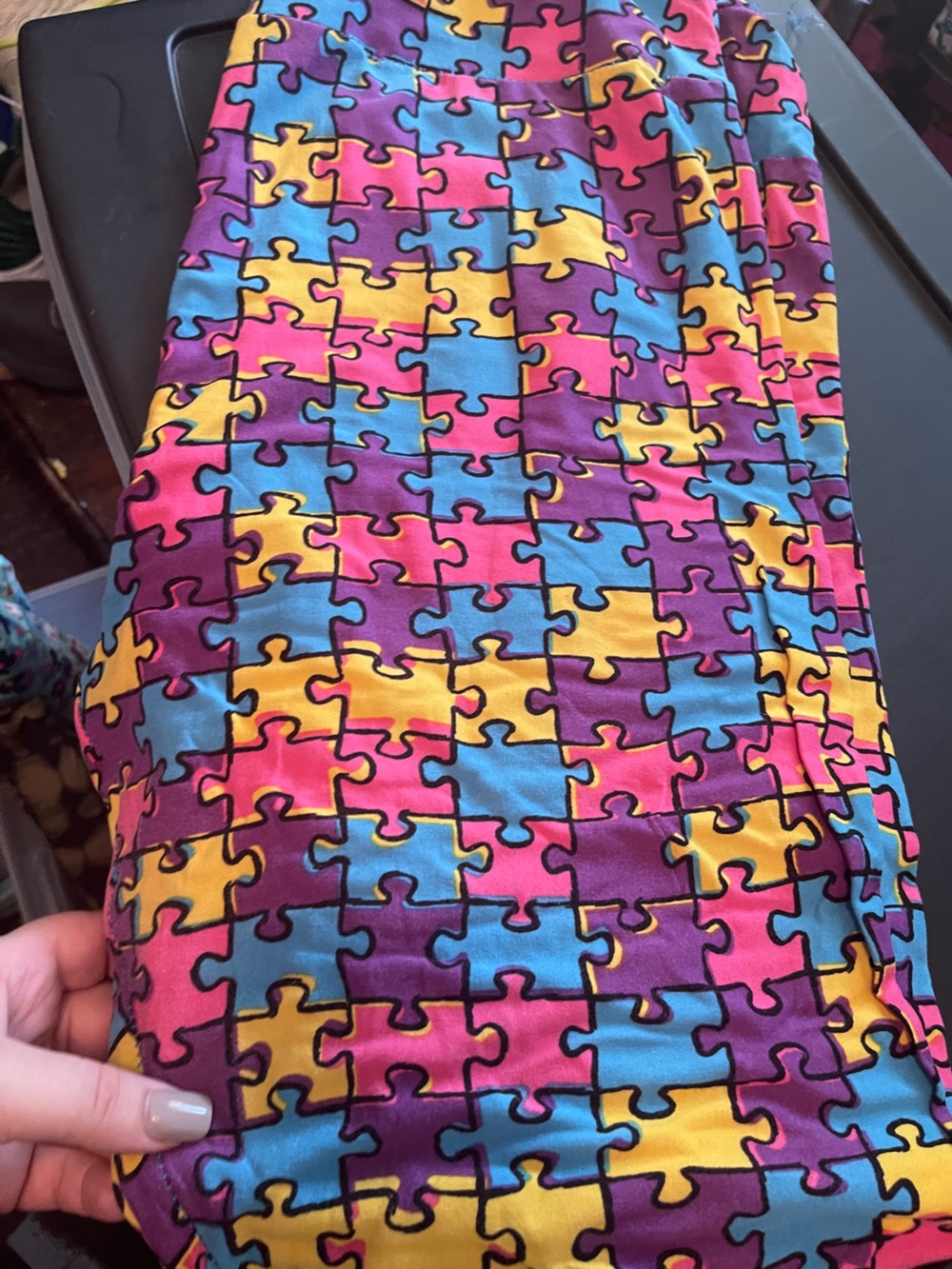 Colorful Puzzle Print Leggings Lularoe TC2